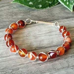 Zoey Zoso Fiery Red and Silver Beaded Bracelet